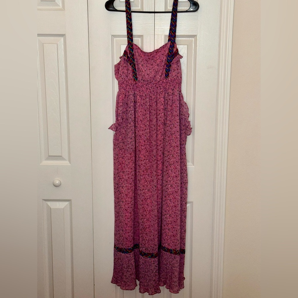 Maxi, by I ♥ Ronson Pink and Multicolor Maxi Dress, EUC, size L